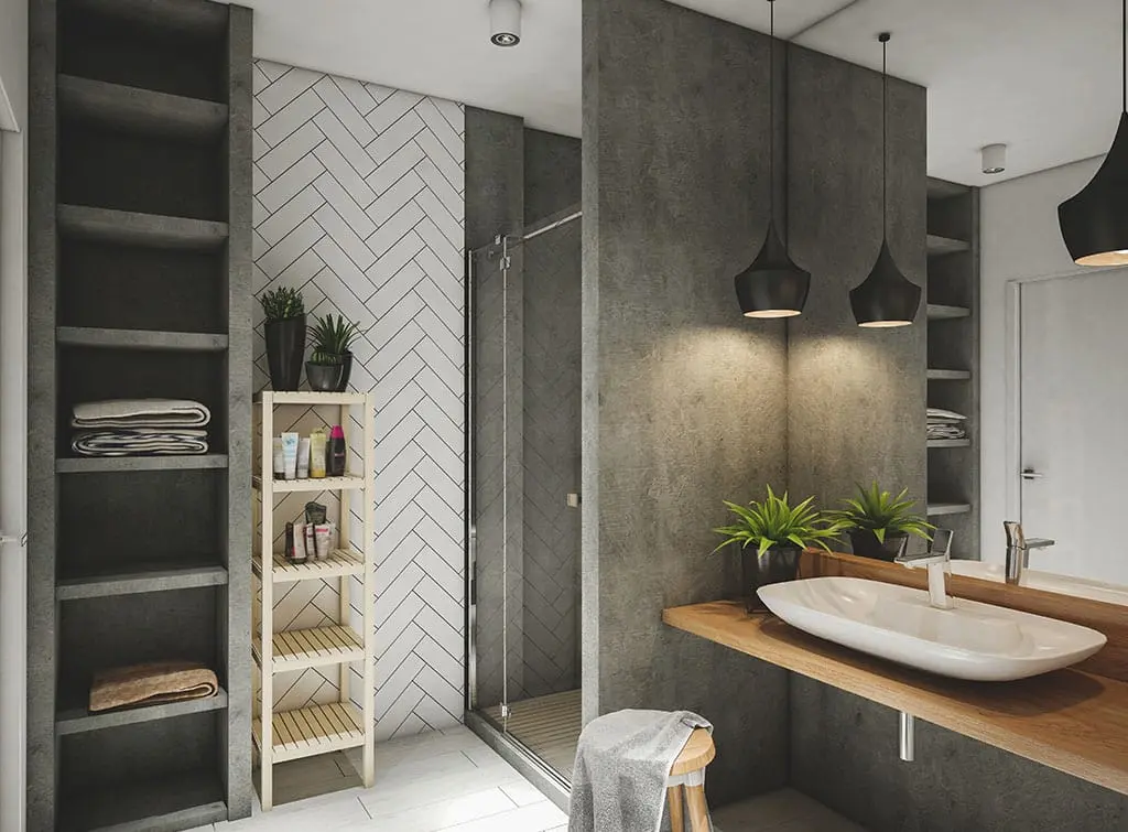 concrete effect bathroom