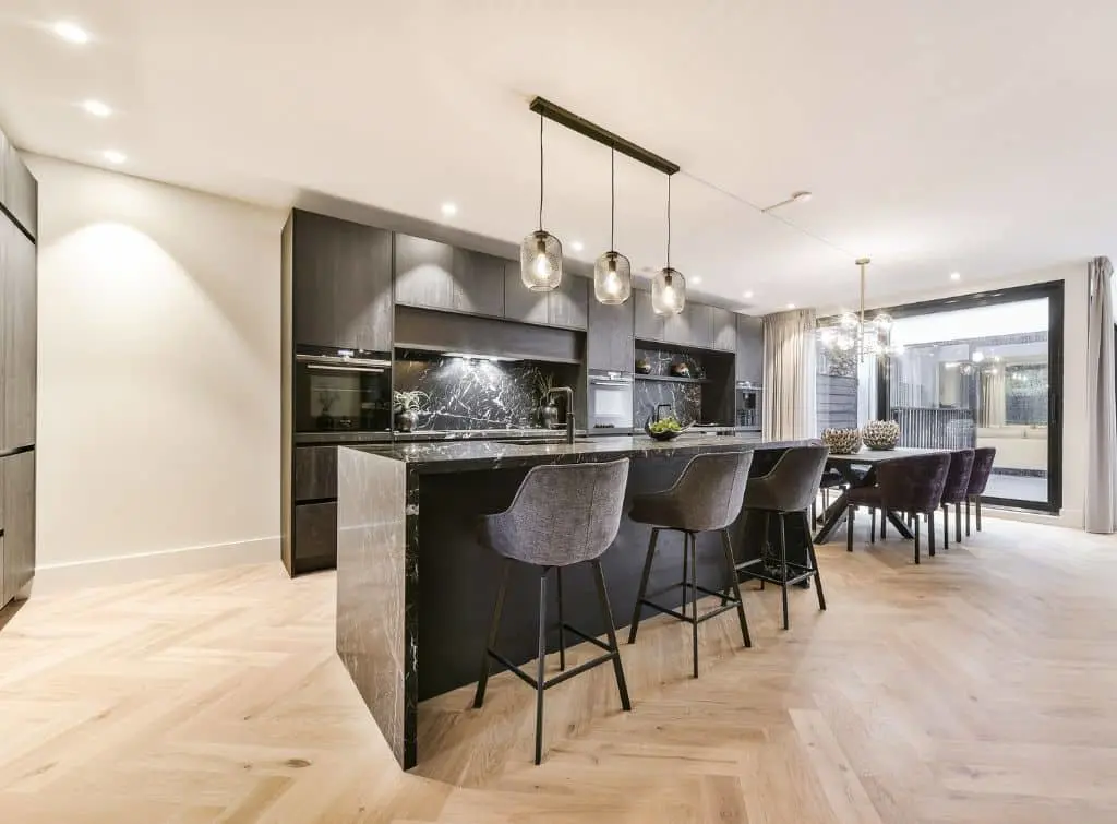 Monochrome industrial style kitchen design and decor