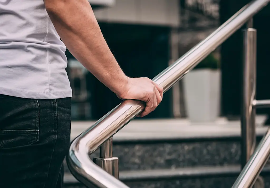 New handrail outside building