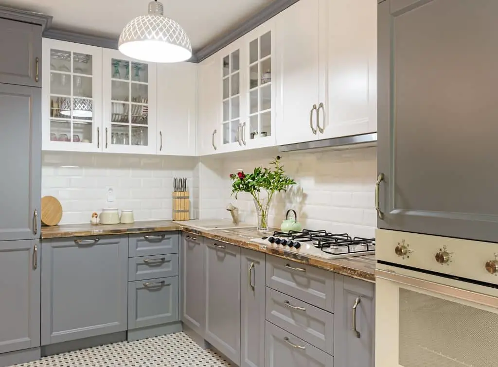 Grey and white modern rustic kitchen design