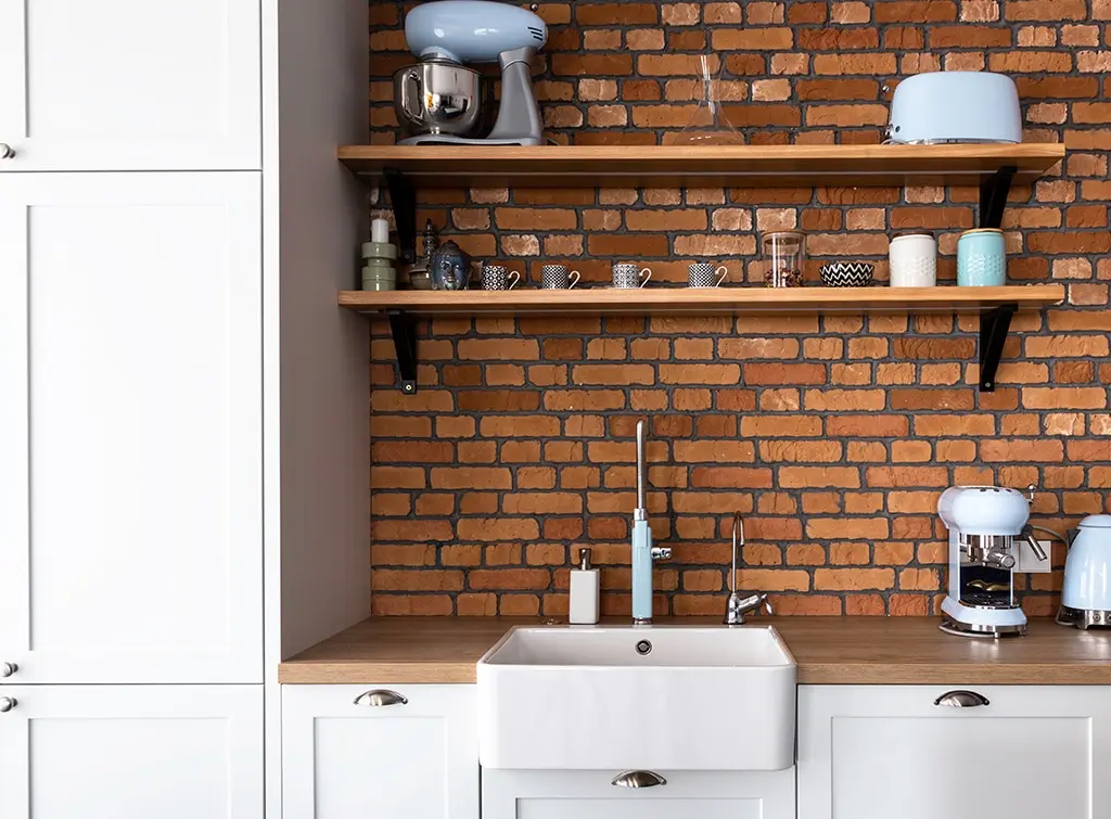 brick tiled splashback ideas