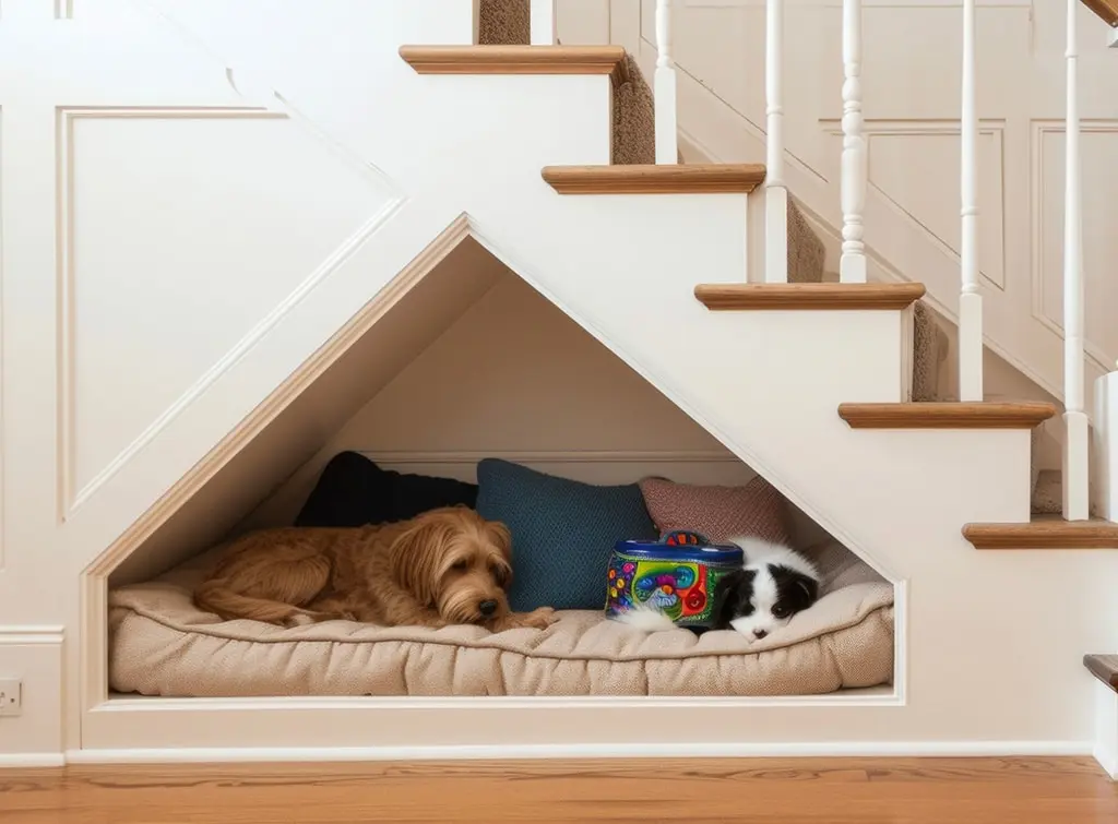 Understairs dog bed ideas