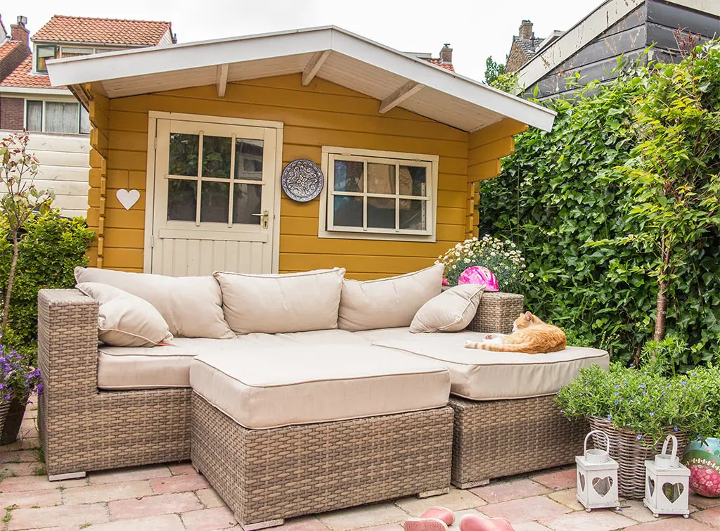 Yellow garden shed ideas