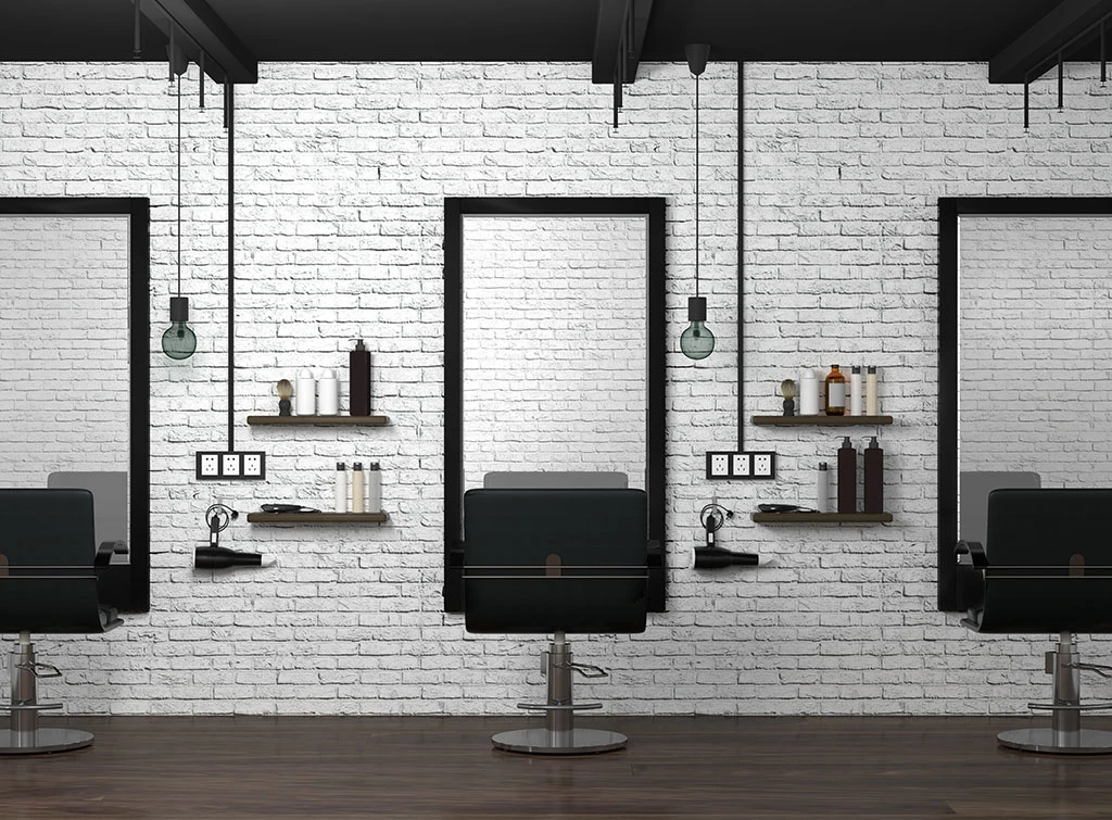 simple industrial style salon 