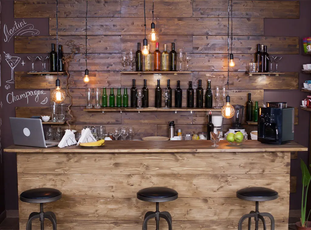 Garden man cave bar