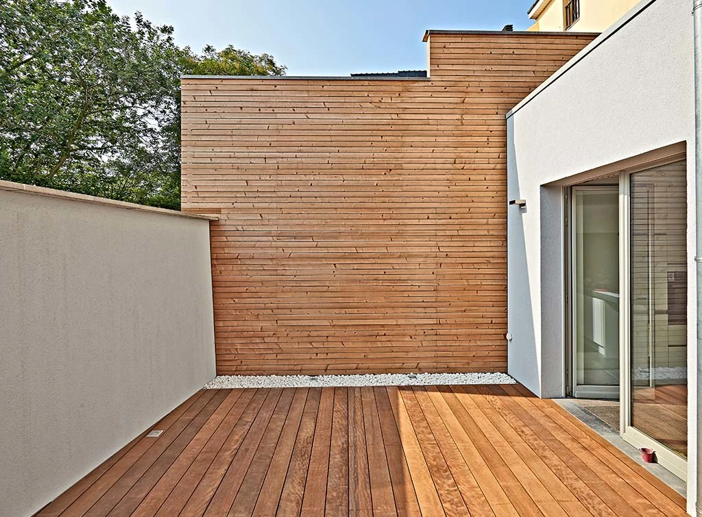 wooden balcony area