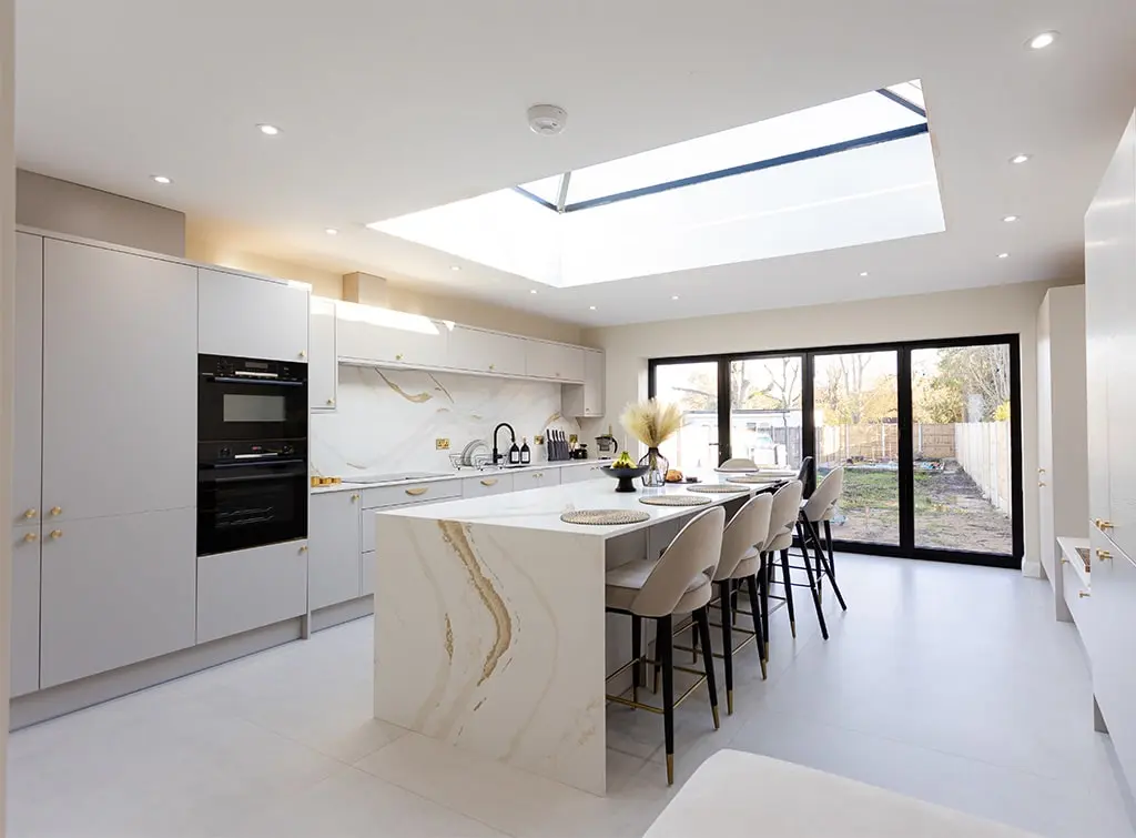 A built-in double oven in a modern kitchen 