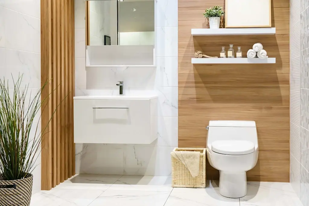 How to hide pipes in a bathroom