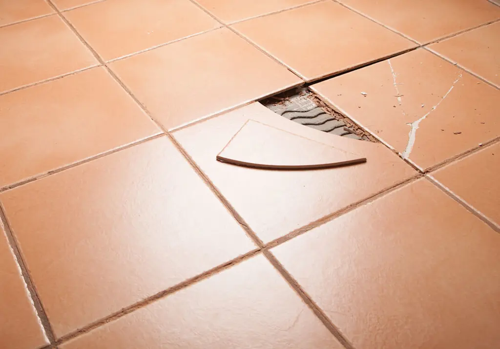 Broken floor tile lifting away resized