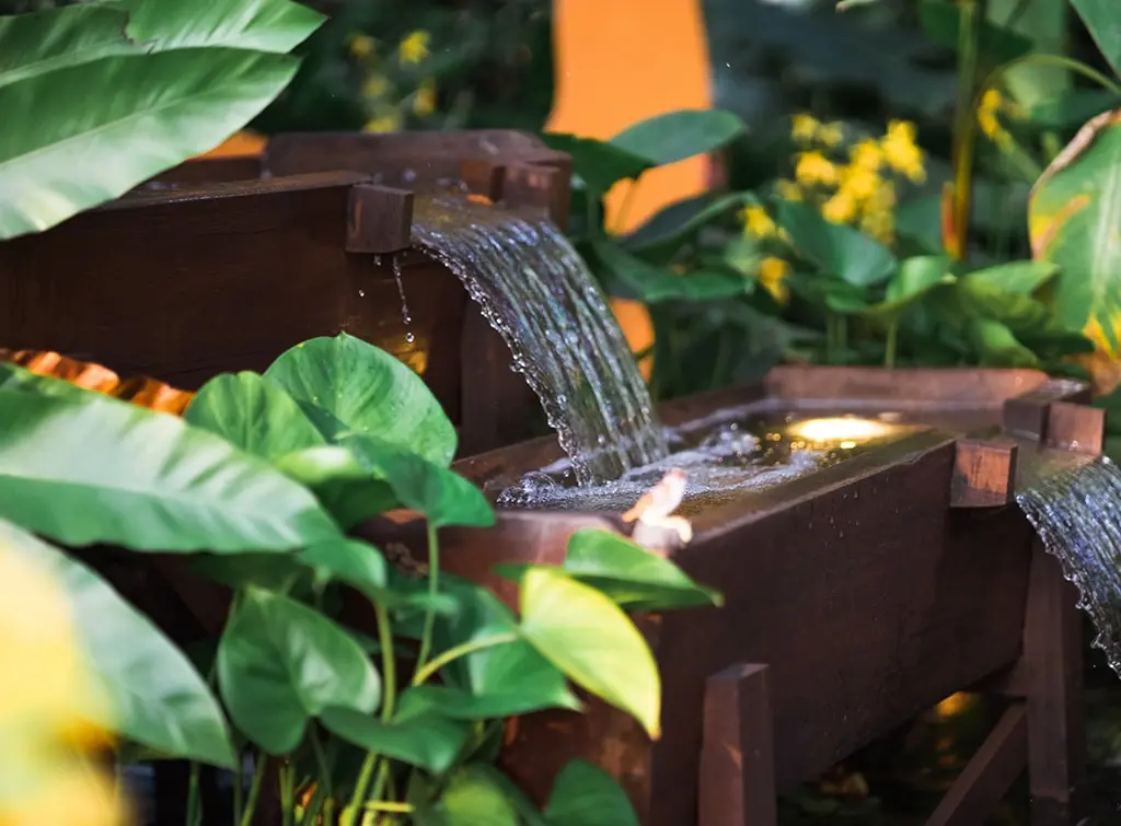 Water trough in garden