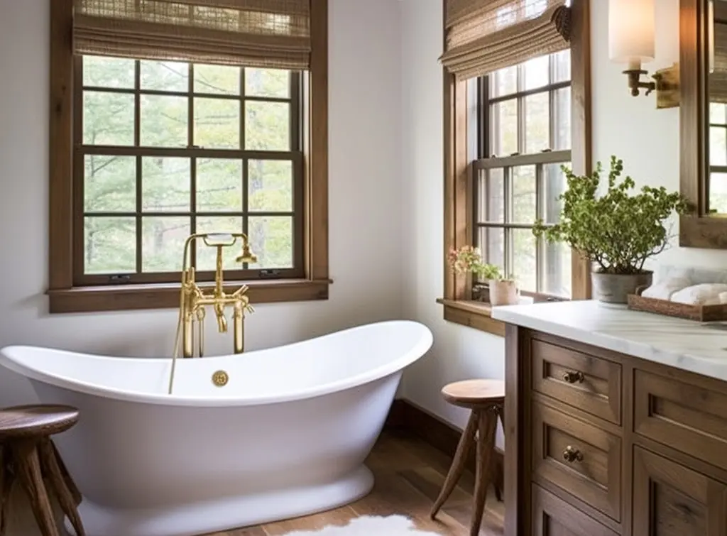 Farmhouse style Victorian bathroom