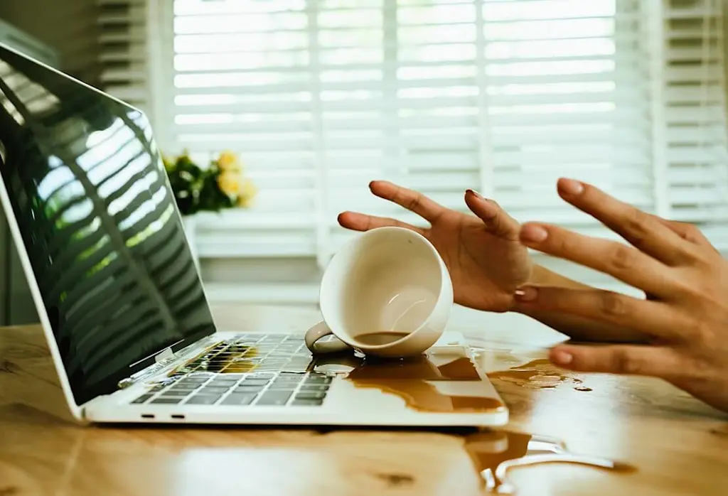 Spillage requiring computer repair