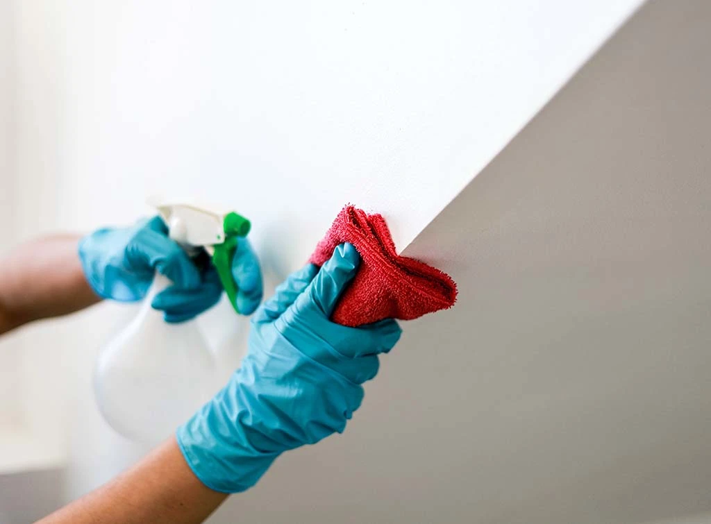 washing wall with sugar soap