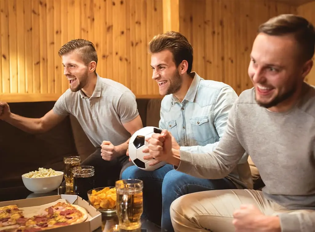 Men enjoying their man cave