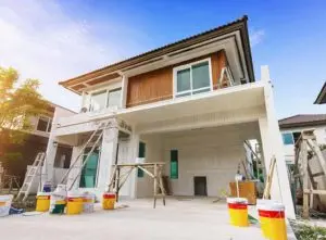 A detached house being flipped