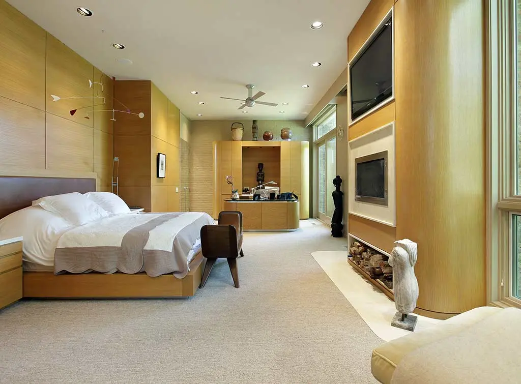 bedroom wall mounted TV ideas