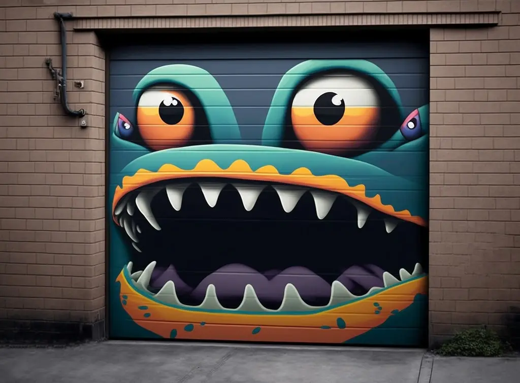 artwork garage door paint idea