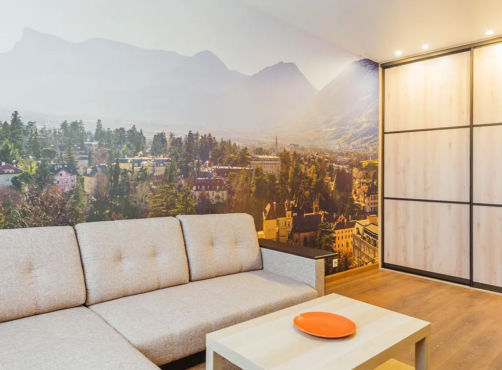 living room wallpaper mural