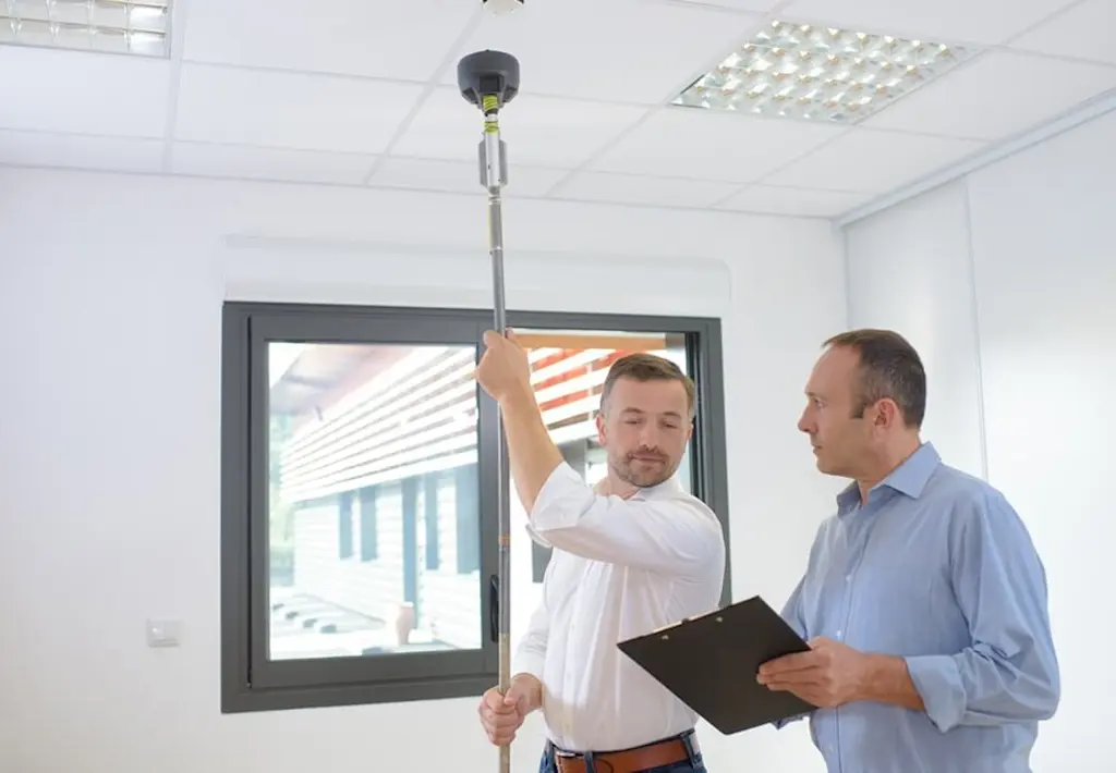 Testing fire alarm system in office