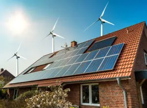 House with solar panels installed