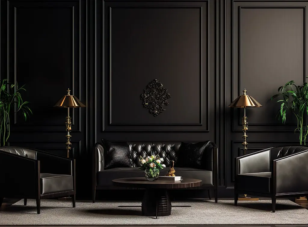 black living room design - paint trends in 2023