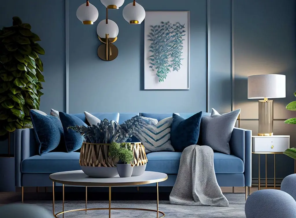 Concept image of a blue living room