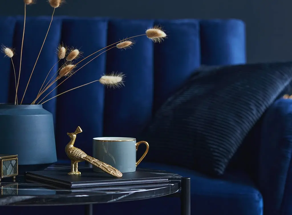 Navy living room accessories idea
