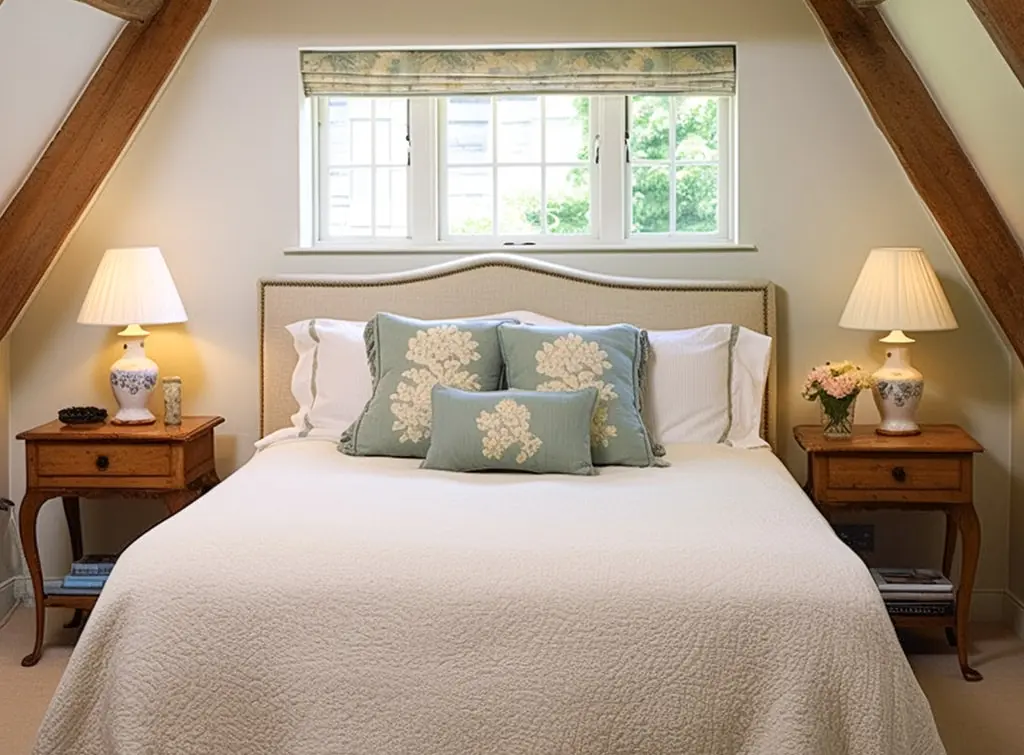 Victorian quilt in vintage bedroom