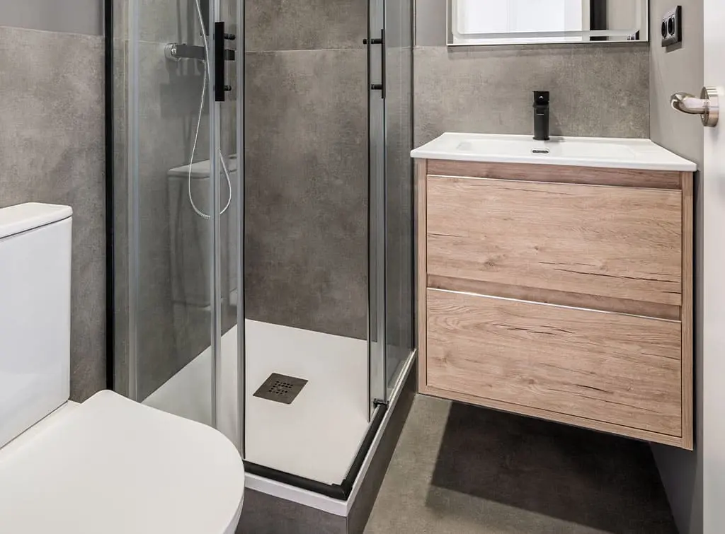 Small bathroom with shower