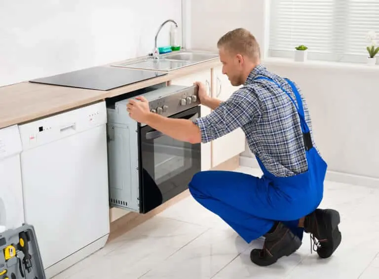 Oven being installed