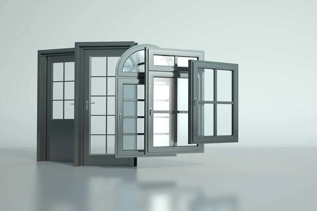 Grey uPVC windows and doors in different shapes - grey uPVC windows cost