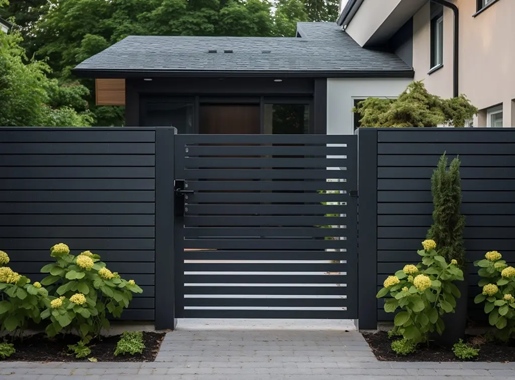 Aluminium slatted side gate ideas