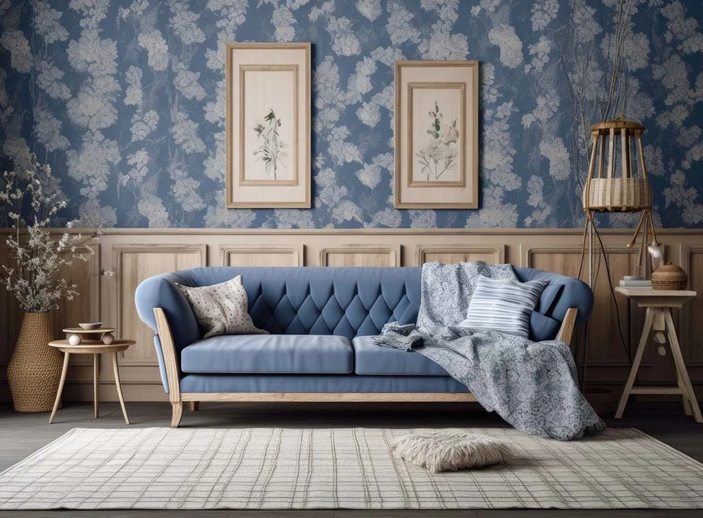 Navy living room concept