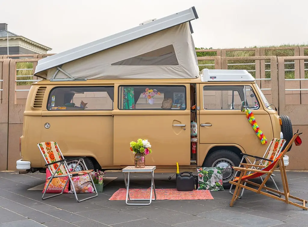 retro outdoor furniture for camper van conversion 