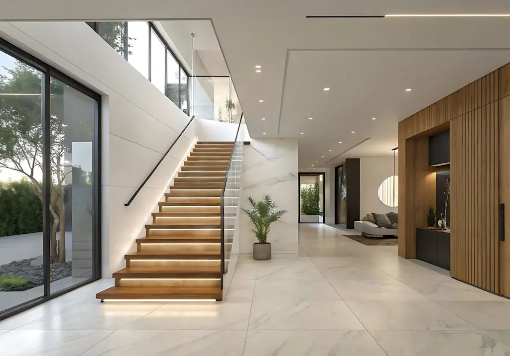 staircase-modern-led-strip-marble-hallway