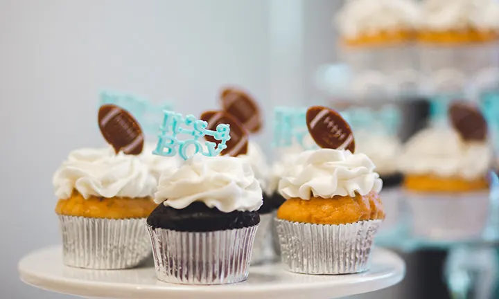 Football Baby Shower “It’s a Boy” Cake or Cupcakes