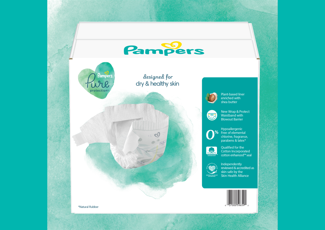 Pampers Pure Protection Coconut toalhitas de limpeza para crianças para  pele sensível