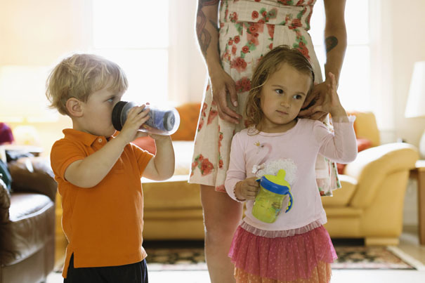 two toddlers fighting