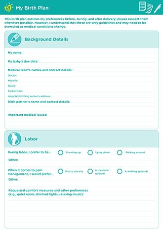 Your Birth Plan Guide For Download | Pampers