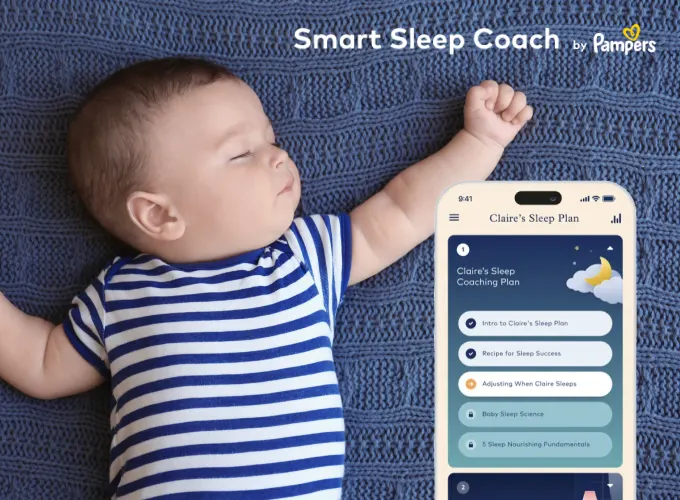 Baby sleeping well with Smart Sleep Coach by Pampers