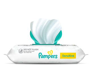 Toallitas húmedas Pampers Baby Wipes Sensitive, 1 caja de apertura  superior, 56 unidades.