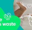 Diaper on baby with recycling heart doodles