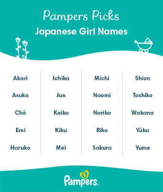 Explore The Top 50 Beautiful Female Names And Meanings For Your Baby Girl   Pampers US Japanese Girl Names 335px 