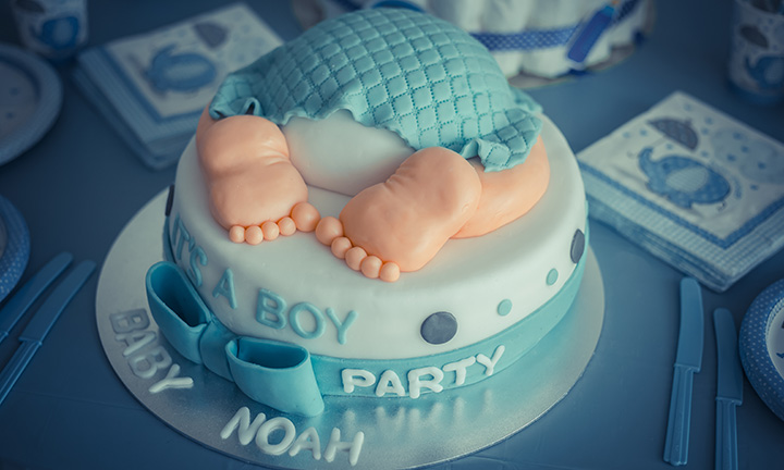 Personalised Gender Reveal Cake - Boy (Serves 16) | M&S