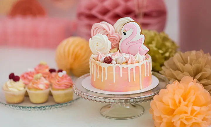 Roses and Swans Baby Shower Cake