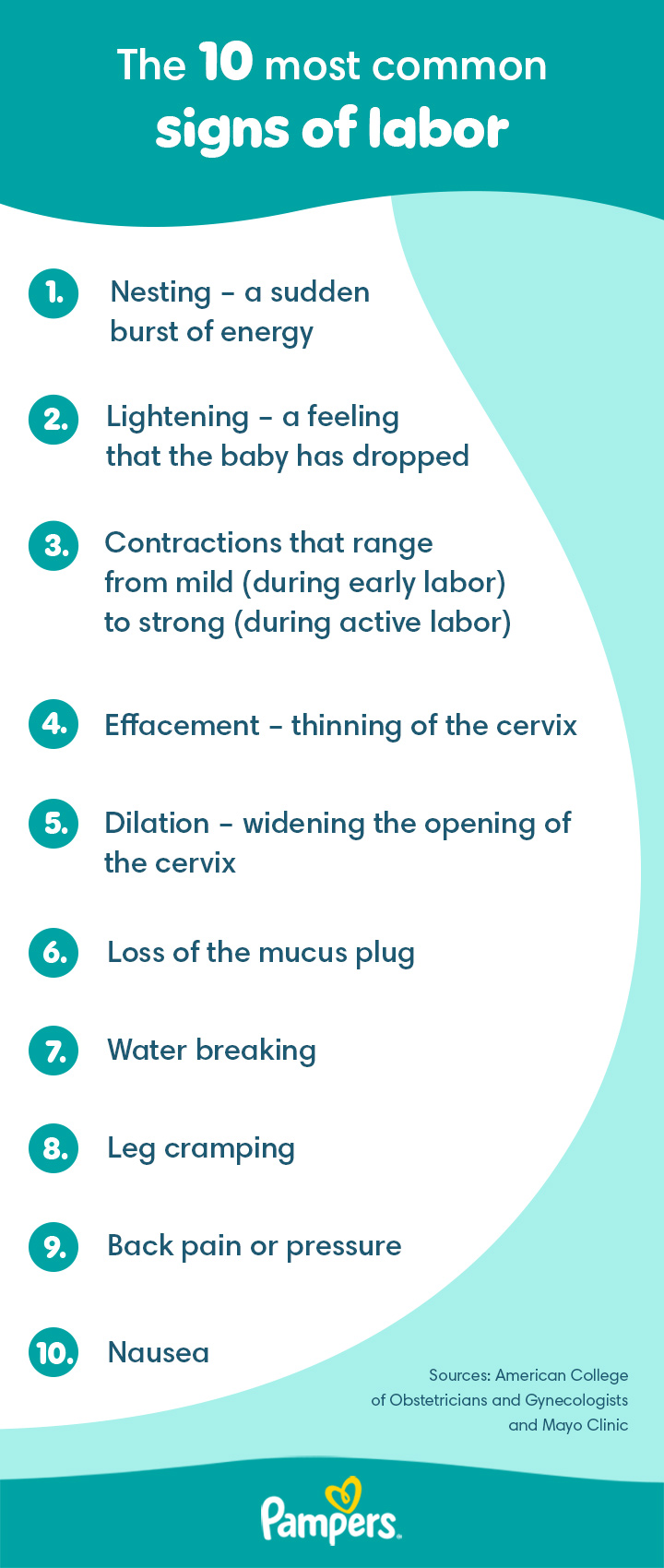 Signs of Labor Signs & Symptoms Labor Is Near   Pampers