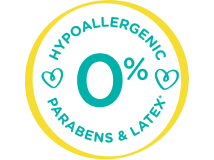 Hypoallergenic Parabens & Latex certification
