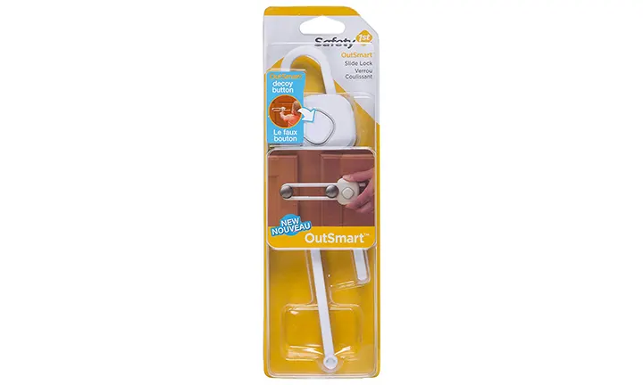 Baby Products Online - Improved door lock resistant to children Packages)  Prevents toddlers from opening doors. Easy operation with one hand for  adults. Durable abs with simple installation adhesive backing, no tools