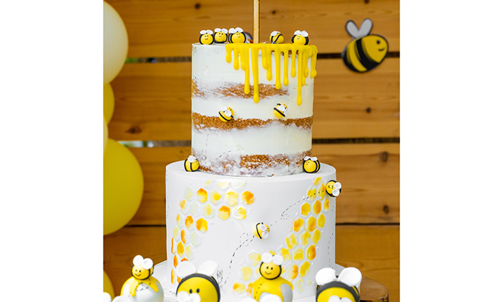 Three Tier Cake Stand - Wild Summer & Bumblebee • Cheney Penrose Designs