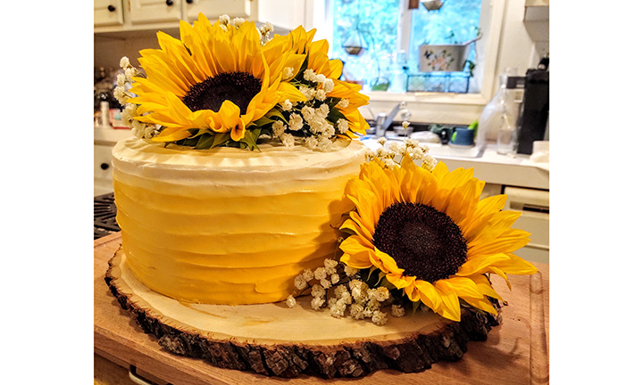 sunflower baby shower cake